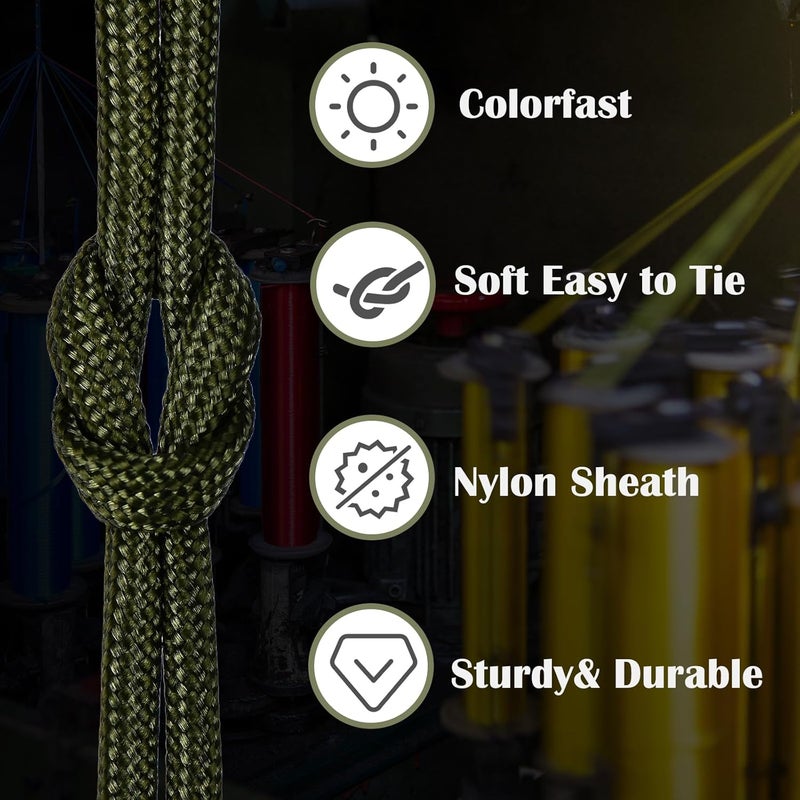 MONOBIN Paracord Rope 100FT for Making Paracord Projects, 4mm 7 Strand Parachute Cord for Lanyard, Survival Bracelets, Clothsline,Hiking - Image 2
